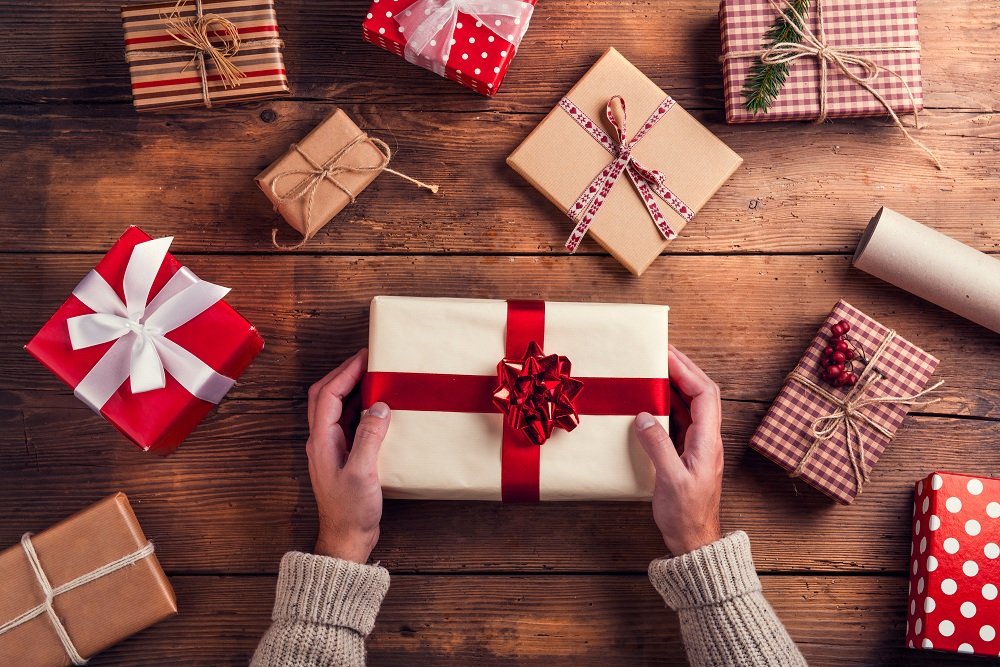 wrapping gifts