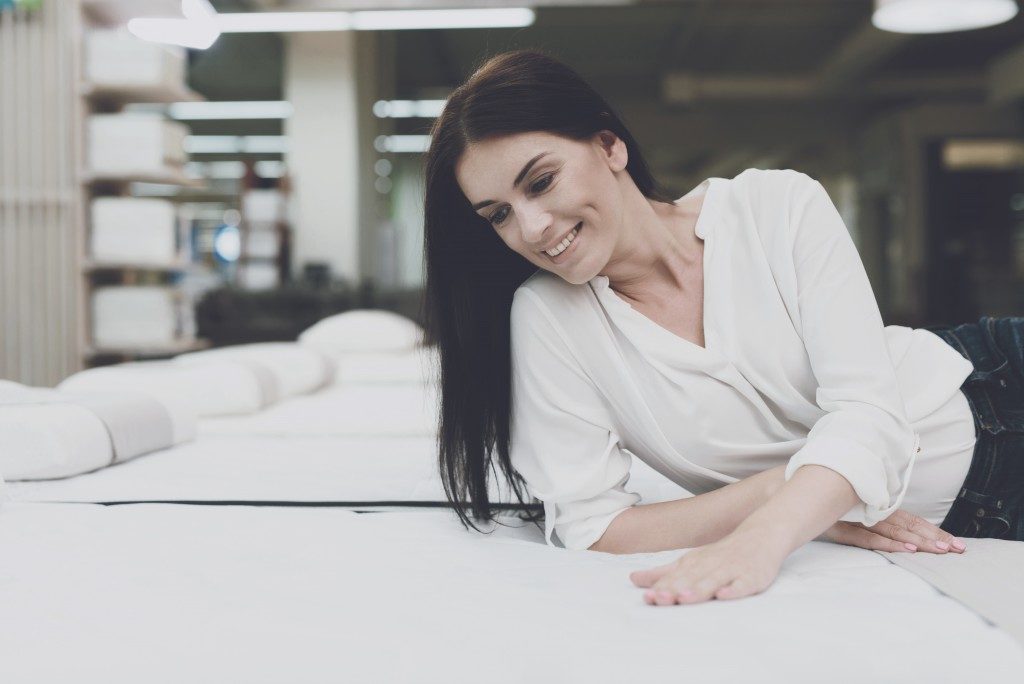 Woman on a mattress