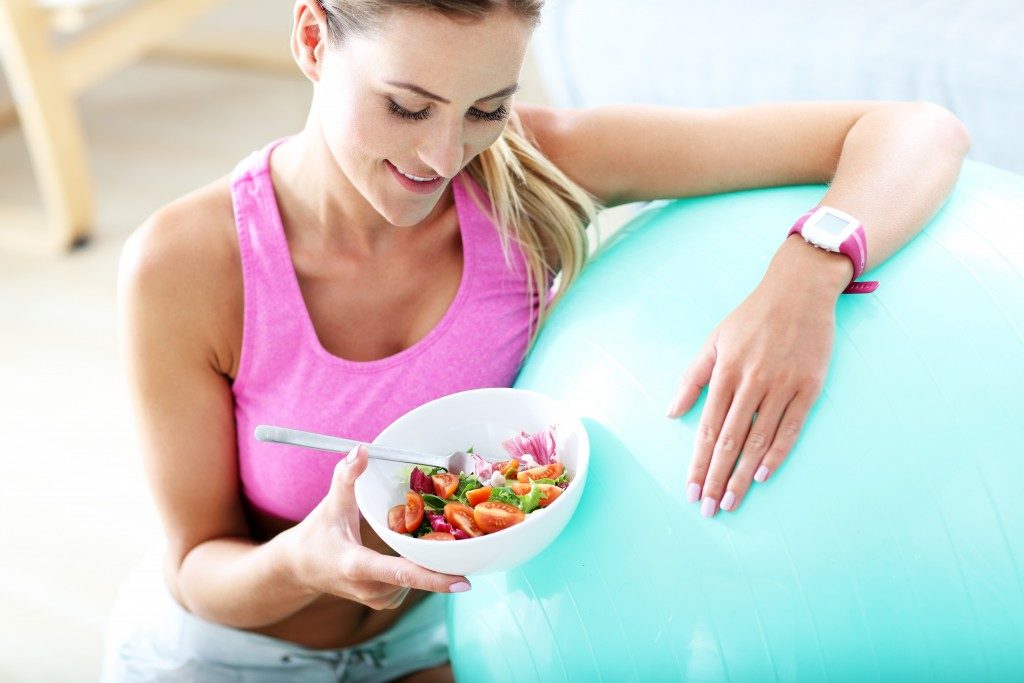 Woman holding food