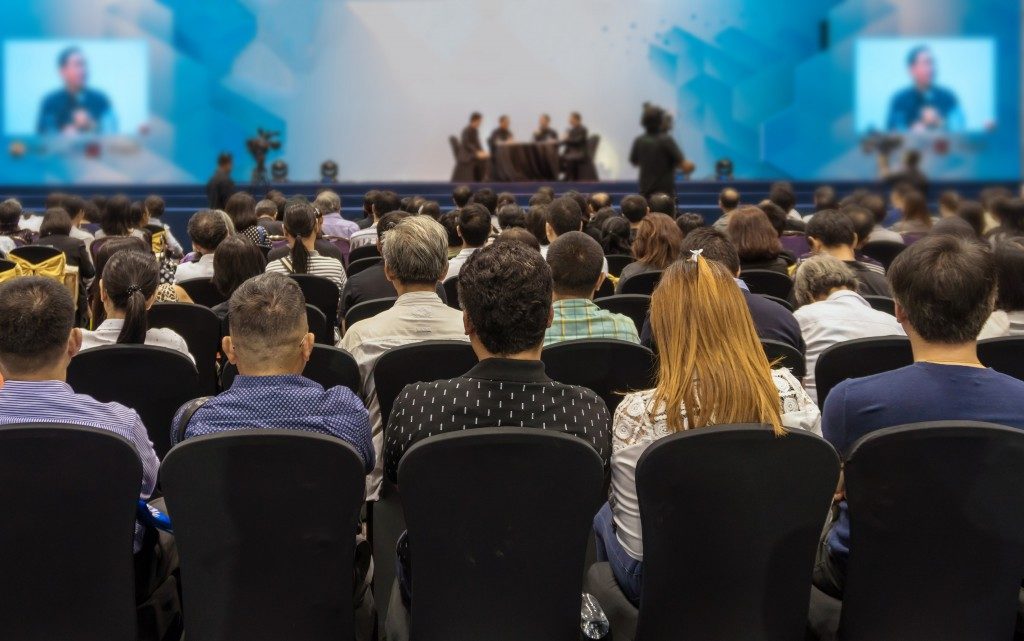 People sitting in an auditorium