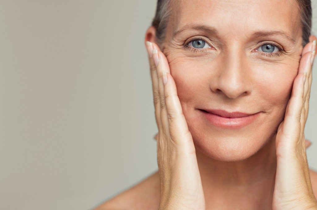 Aged woman with good skin