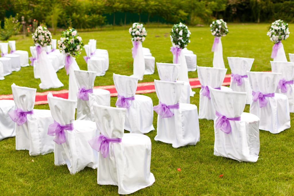 outdoor wedding setup