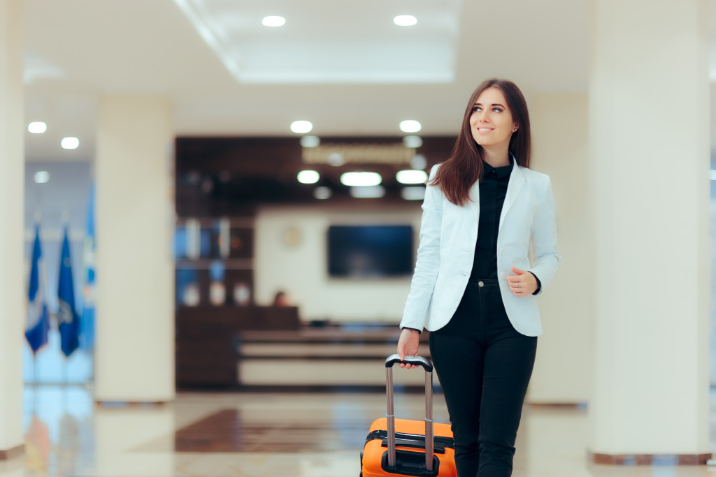 a person with luggage