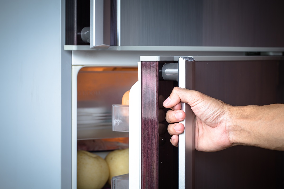 Opening fridge