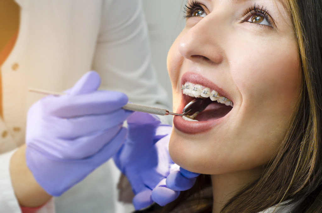 girl with braces for a checkup